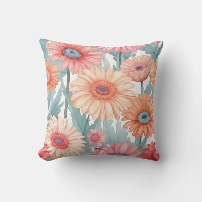 Coussin Empreinte de fleurs de germes roses (Recto)