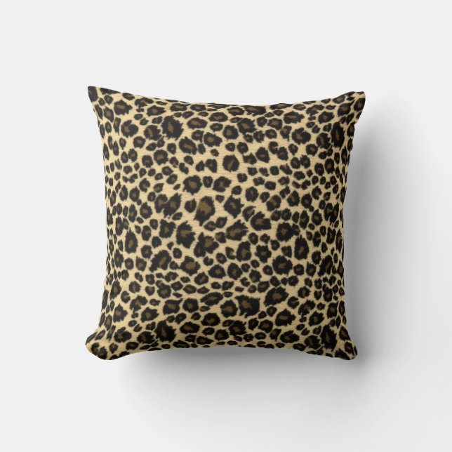 Coussin Empreinte de léopard à la mode de safari (Recto)