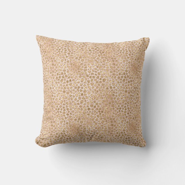 Coussin Empreinte de léopard de la Parties scintillant d'o (Recto)