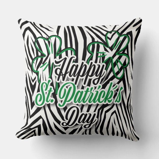 Coussin Empreinte de léopard de la Saint Patrick.. (Recto)