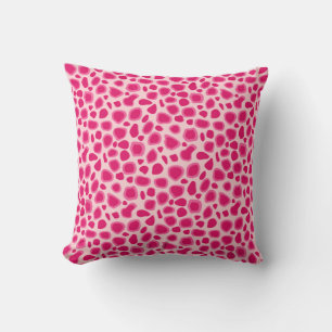 Coussin Empreinte de léopard - Fuchsia et rose clair