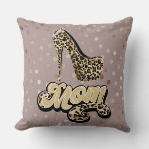 Coussin Empreinte de léopard Maman Beige / Zèbre Imprimer