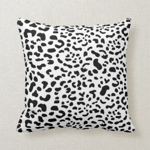 Coussin Empreinte de léopard - Noir et blanc