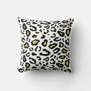 Coussin Empreinte de léopard or, motif sans soudure.