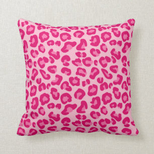 Coussin Empreinte de léopard Pastel Pink, Hot Pink et Fuc
