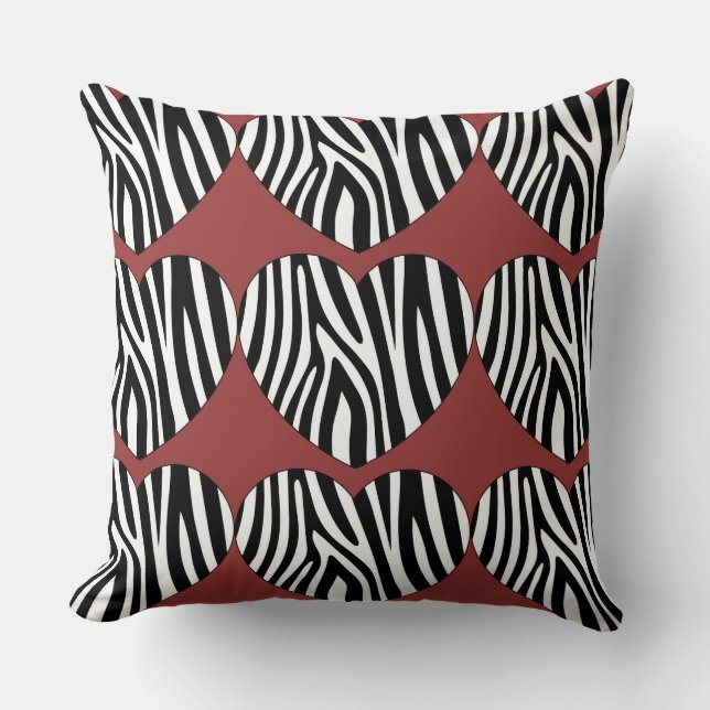 Coussin Empreinte de léopard rouge brique/Toujours (Recto)