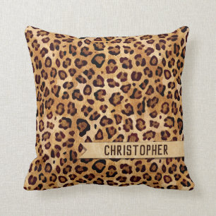 Coussin Empreinte de léopard Rustic Texture Nom de l'ajout