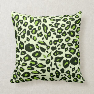 Coussin Empreinte de léopard vert