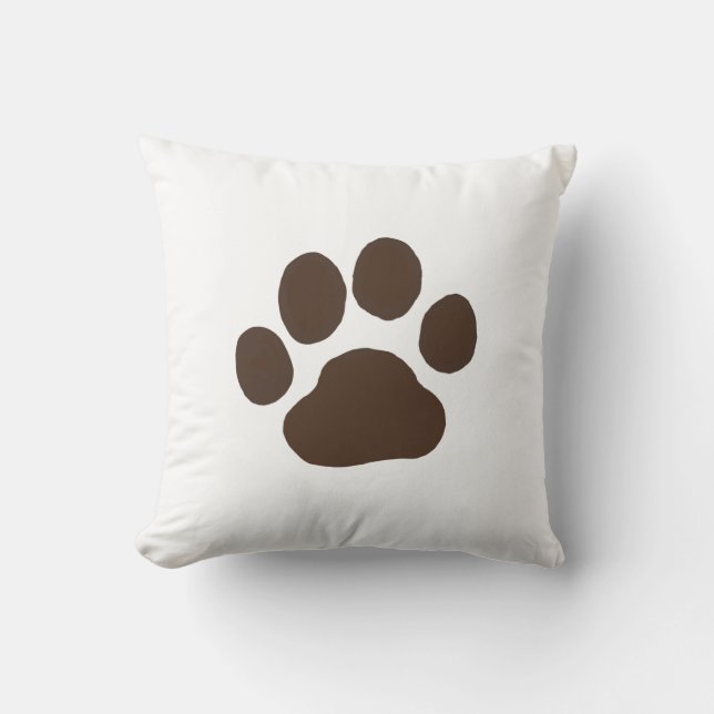 Coussin Empreinte de patte de chien animal | La cool Canin (Recto)