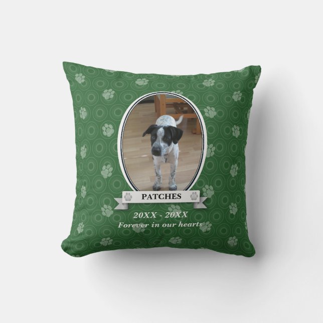 Coussin Empreinte de patte Pet Memorial Américain MoJo Cou (Recto)