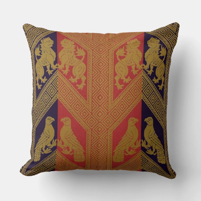 Coussin Empreinte héraldique du 13ème siècle lions endémiq (Recto)