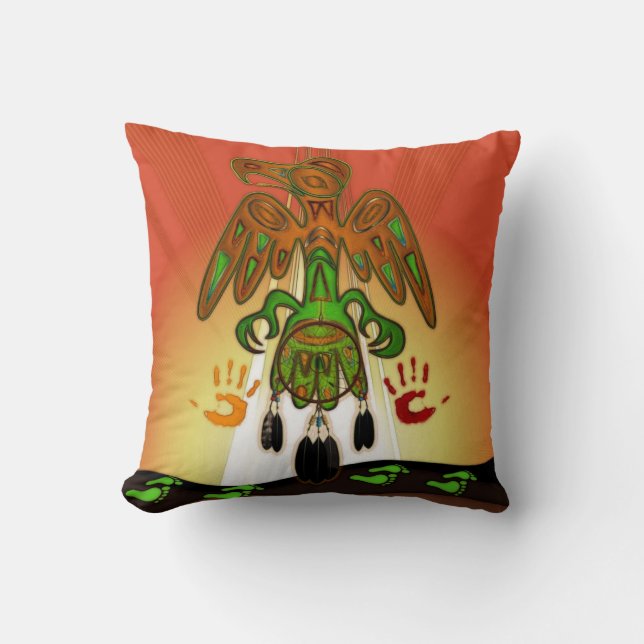 Coussin Empreinte Inspiré par les Amérindiens (Recto)