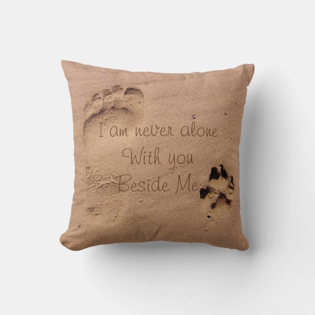 Coussin Empreintes commémoratives de chiens dans le sable  (Recto)