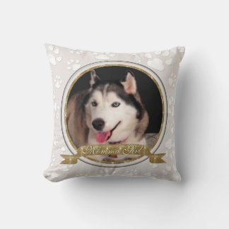 Coussin Empreintes de pattes commémoratifs de la maman fil