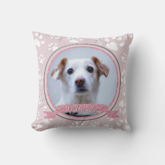 Coussin Empreintes de pattes du Mémorial aux Chiens Roses