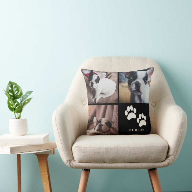 Coussin Empreintes de pattes mignons | Collage photo pour  (Chaise)