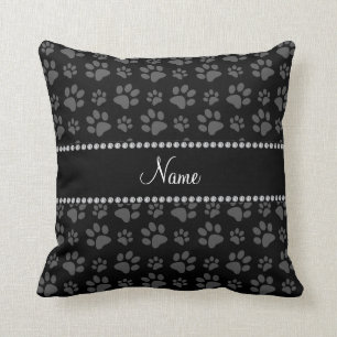 Coussin Empreintes de pattes nommés personnalisés de chi