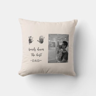 Coussin Empreintes personnalisées Meilleure photo papa