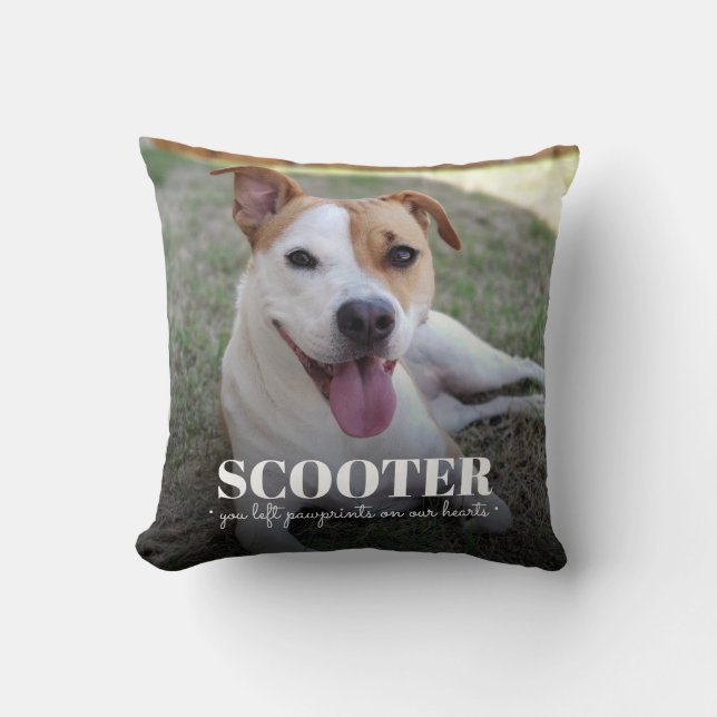Coussin Empreintes Photo De Chien Sur Notre Coeur (Recto)