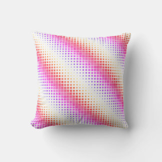 Coussin en bande de Pixel rose et blanc moderne