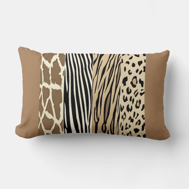Coussin en bande de zèbre imprimé en relief d'anim (Recto)