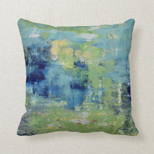 Coussin en bleu et vert
