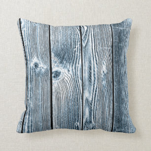 Coussin en bois de motif de teinte bleue