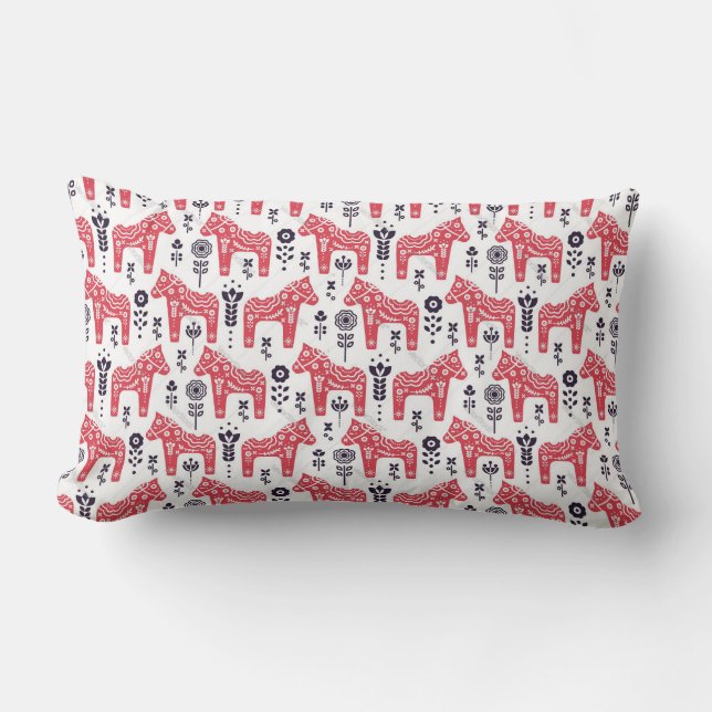 Coussin en bois - Design suédois Dala Horse (Recto)