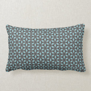 Coussin en coton gris turquoise