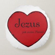 Coussin en coton rond avec coeur