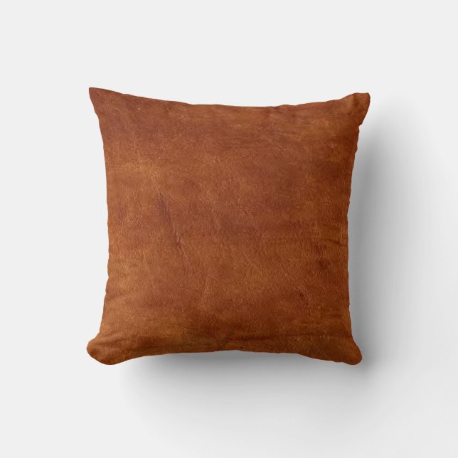 Coussin en cuir Brown américain MoJo (Recto)