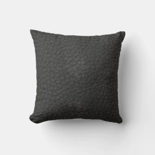 Coussin en cuir noir
