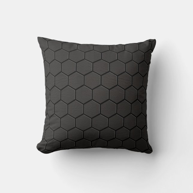 Coussin en cuir noir #1 d'impression de Matrix (Recto)