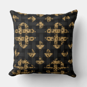 Coussin en diamant tressé Leopard noir sur mesure