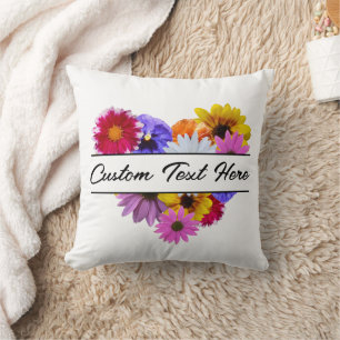 Coussin En fleurs - Fleurs en forme de cœur