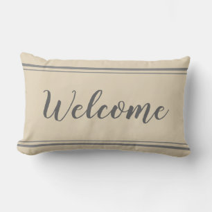 Coussin en Gris et Beige de bienvenue