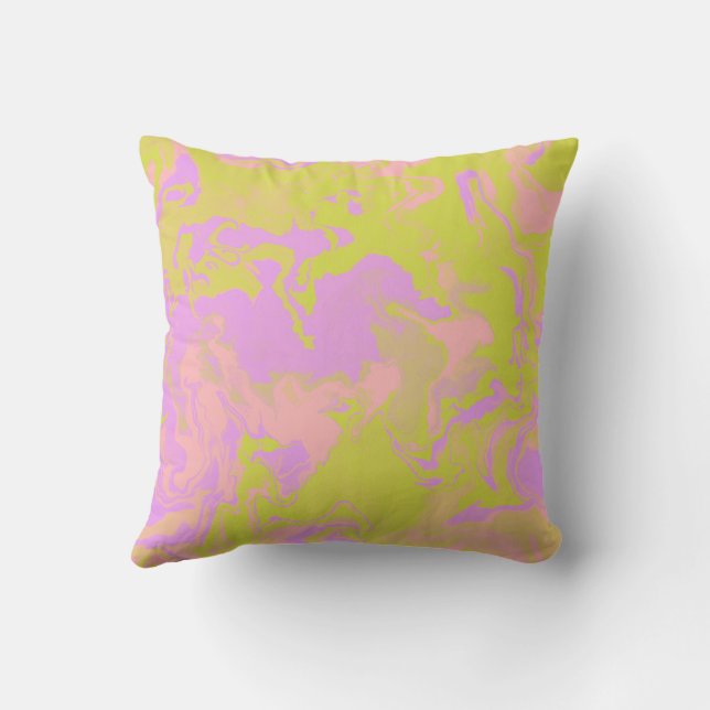 Coussin en marbre de citronnade rose (Verso)