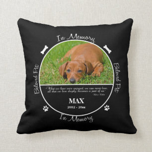 Coussin En mémoire - Perte de chien - Photo/Nom personnali