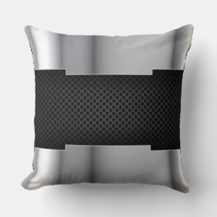 Coussin en métal argenté noir