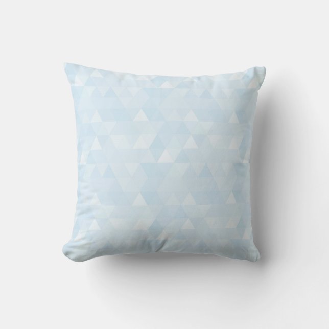 Coussin en mosaïque du triangle bleu Pastel (Recto)