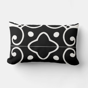 coussin en mosaïque espagnole noir et blanc