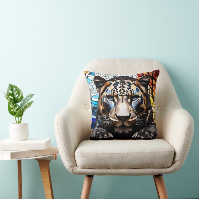 Coussin en verre de Tigre Noir (Chaise)