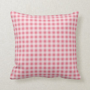 Coussin En vichy rose pâle