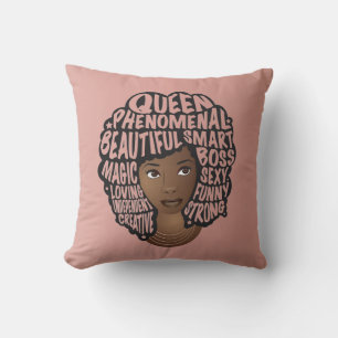 Coussin Encourageant les femmes noires, cheveux naturels,