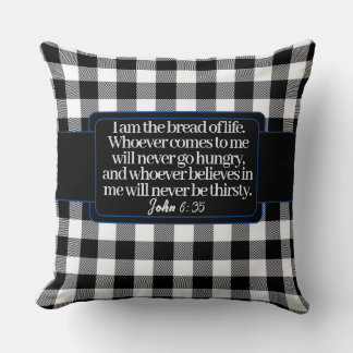 Coussin Encourageant Verset Biblique, Noir Et Blanc Plaid
