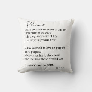 Coussin Encouragement pertinent Poème inspirationnel
