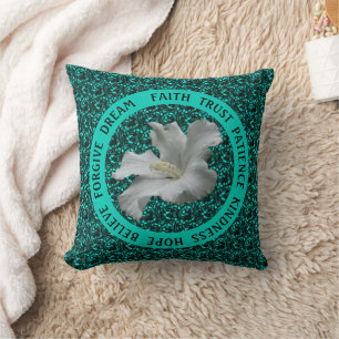 Coussin Encourager les mots Hibiscus Inspirationnel