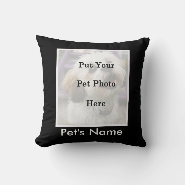 Coussin Endroit de carreau pour votre photo et nom (Recto)