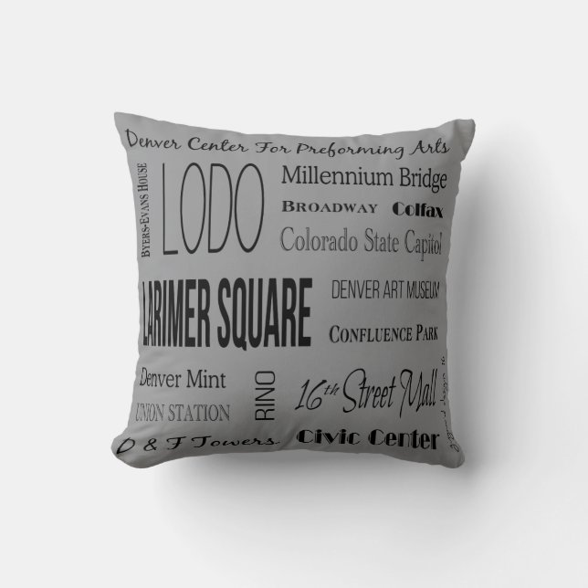 Coussin Endroits à être à Denver du centre, Co (Recto)