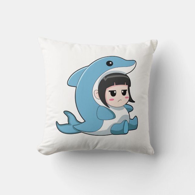 Coussin Enfant avec costume de dauphin (Recto)